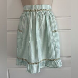 Vintage Handmade 1/2 Apron Mixed Print Whimsical Striped Floral